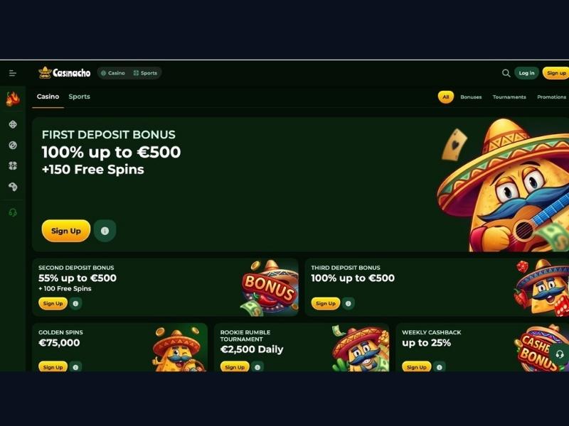 Cotygodniowy cashback Casinacho Nacho Casino — prosty przykład dla nowego gracza